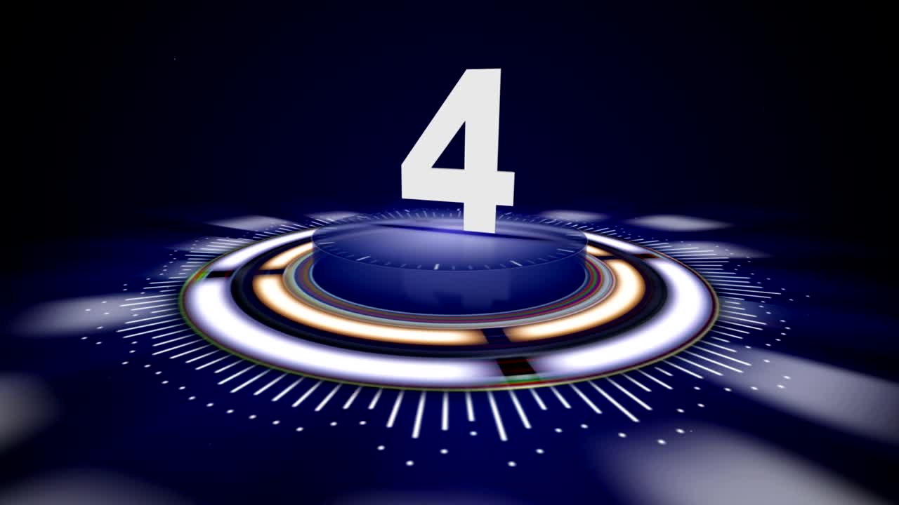 NUMBER 4, Top Ten Numbers Animation with Alpha Channel, Rendering, Background, Loop