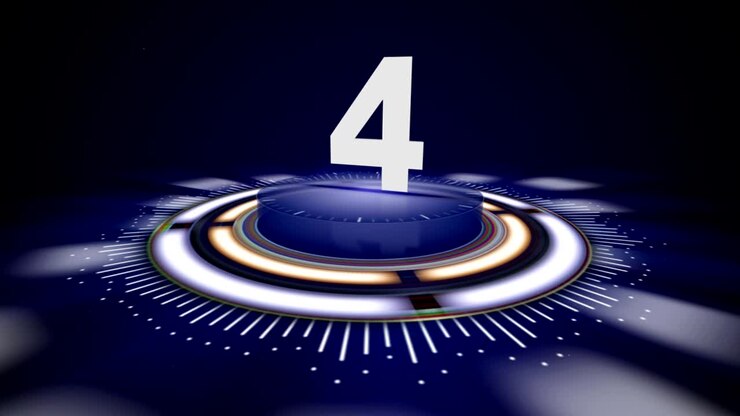 NUMBER 4, Top Ten Numbers Animation with Alpha Channel, Rendering, Background, Loop