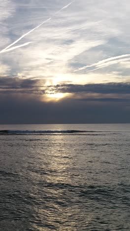 Sea-Sunset-Aerial-View-Vertical-Video