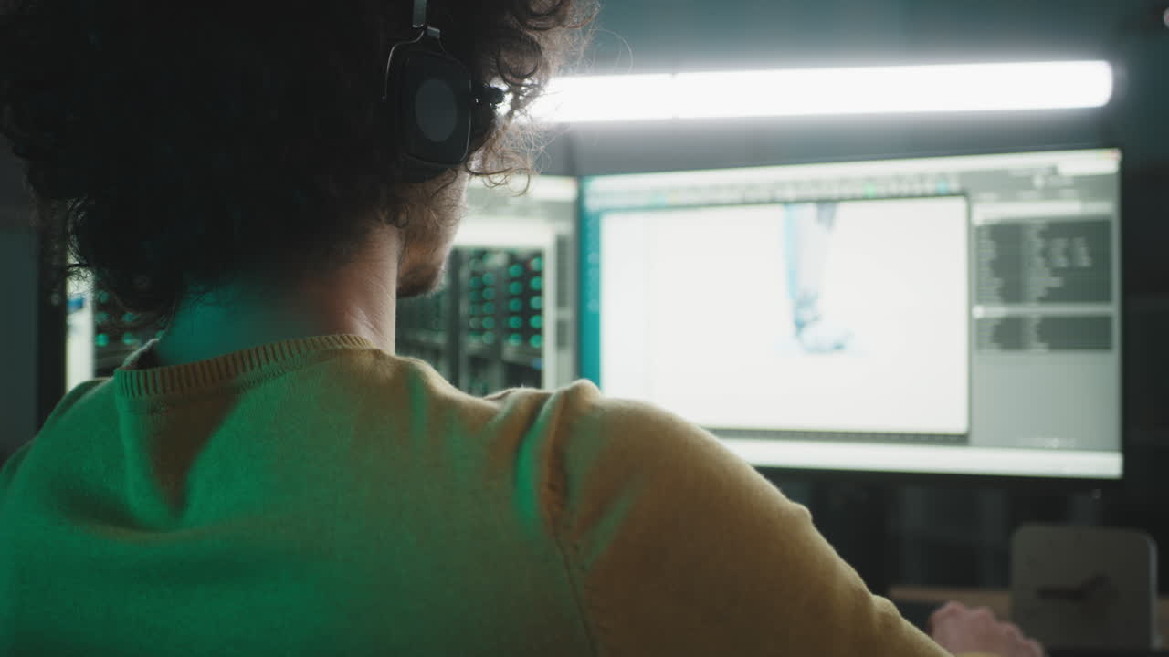 Person Designing a Robot in 3D Software