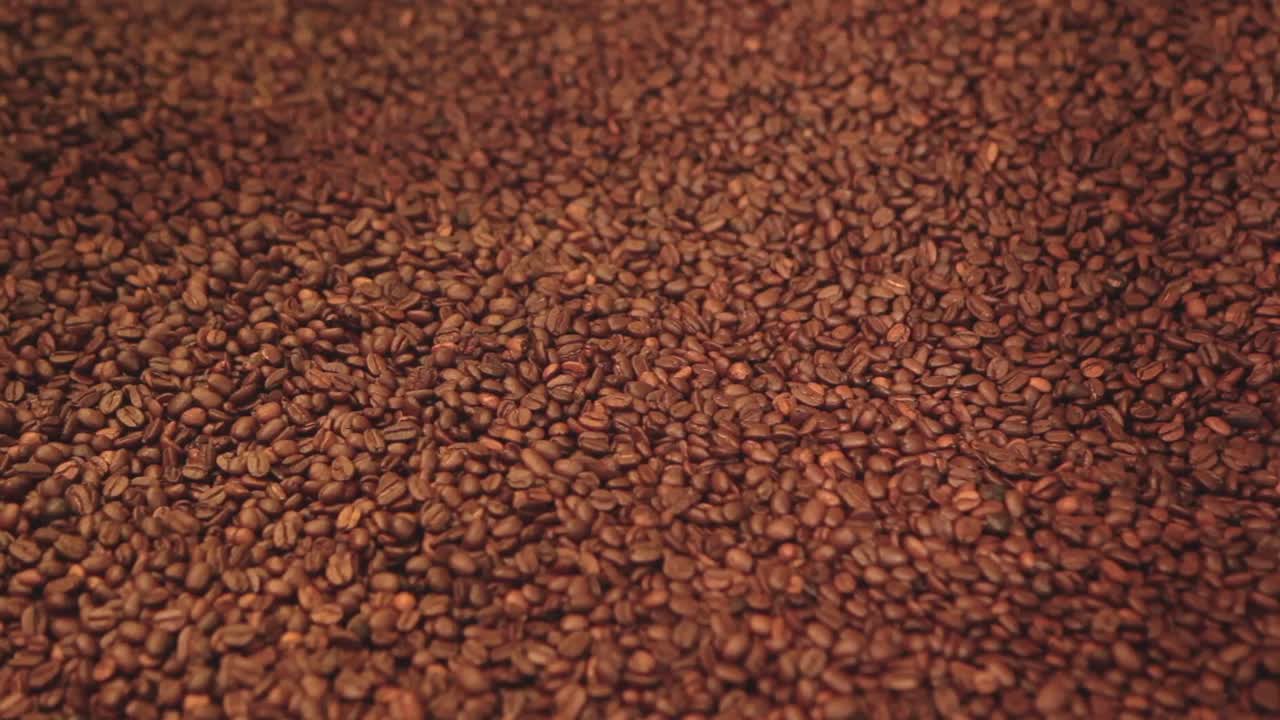 Coffee beans in industrial process