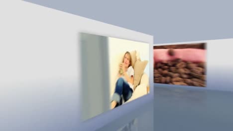 montaje de personas disfrutando de una taza de café