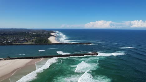 Richmond-River-And-Beaches-In-New-South-Wales,-Australia---aerial-shot