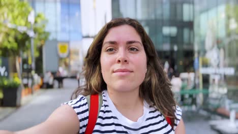 influencer captures travel moment in city