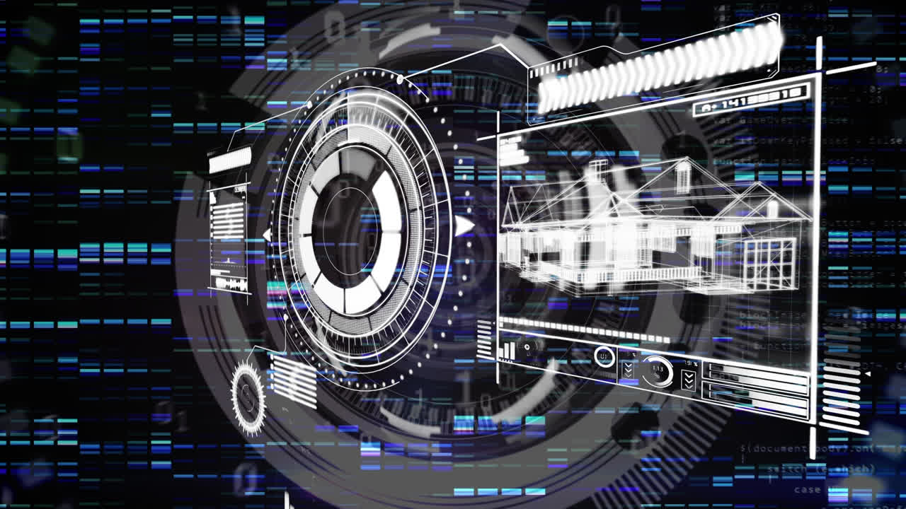 파란색 열 위의 범위 스캔의 애니메이션