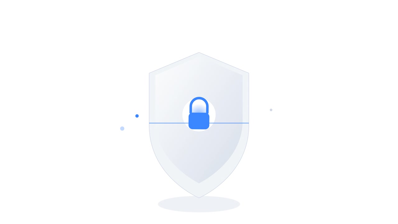 Digital Security Shield Icon with Scanning Animation