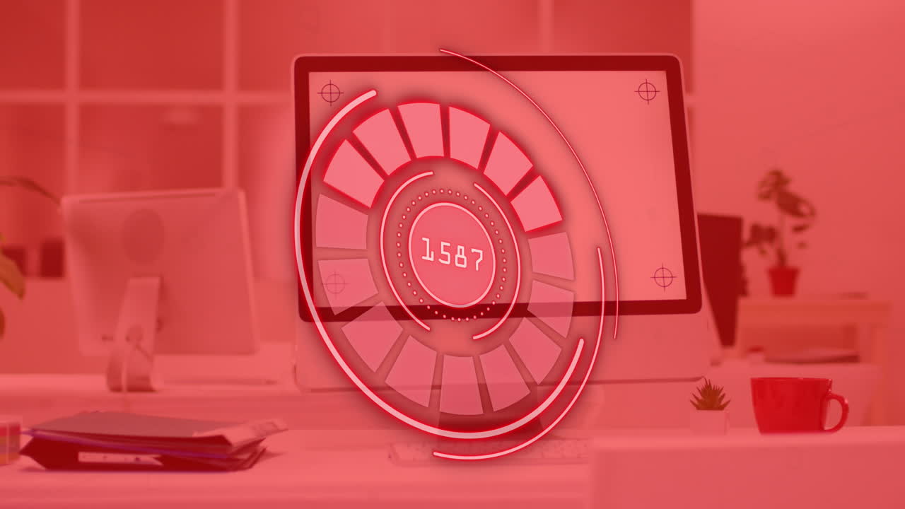 animación del procesamiento de datos sobre el hombre utilizando una computadora con pantalla en blanco