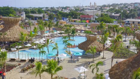 aerial over inviting and exotic amber cove - puerto plata cruise ship port