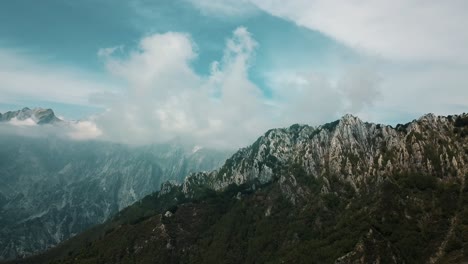 slow panoramic view of pian della fioba located in a small commune of massa, in tuscany, italy