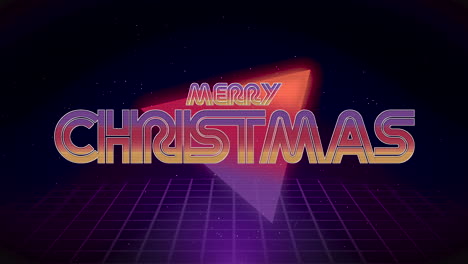 Merry-Christmas-text-with-triangle-and-grid-in-dark-galaxy