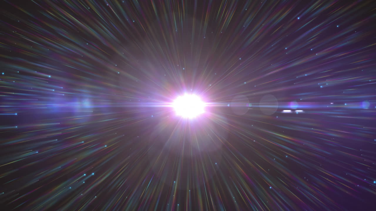 animación de rastros de luz y manchas sobre polvo azul sobre fondo negro