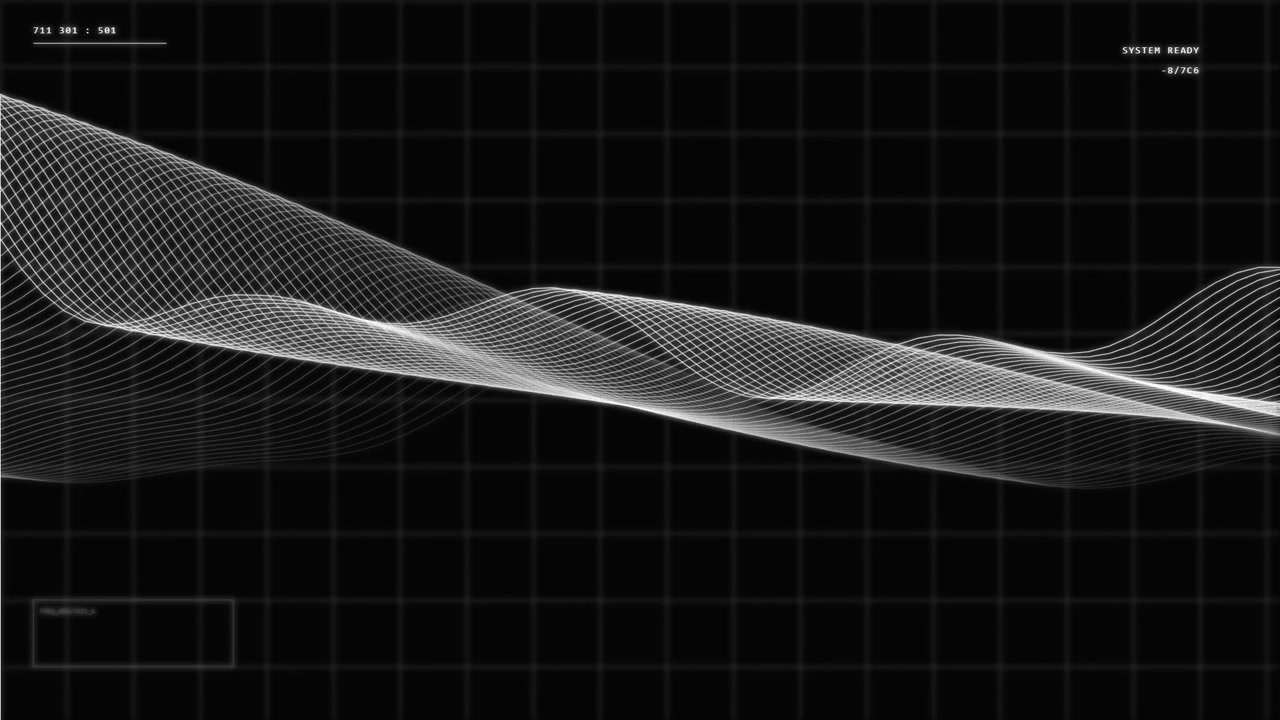 Animazione astratta di forma d'onda digitale su sfondo a griglia