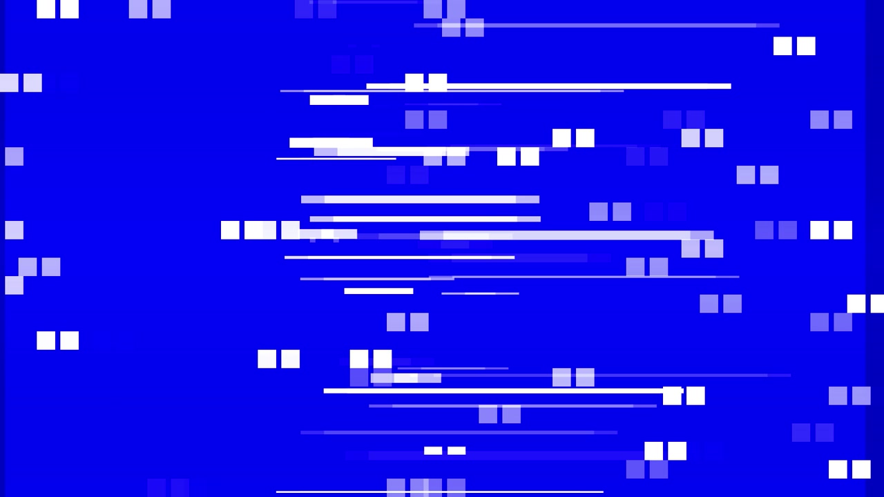 Abstract Digital Glitch Effect with Neon Lines and Blue Screen