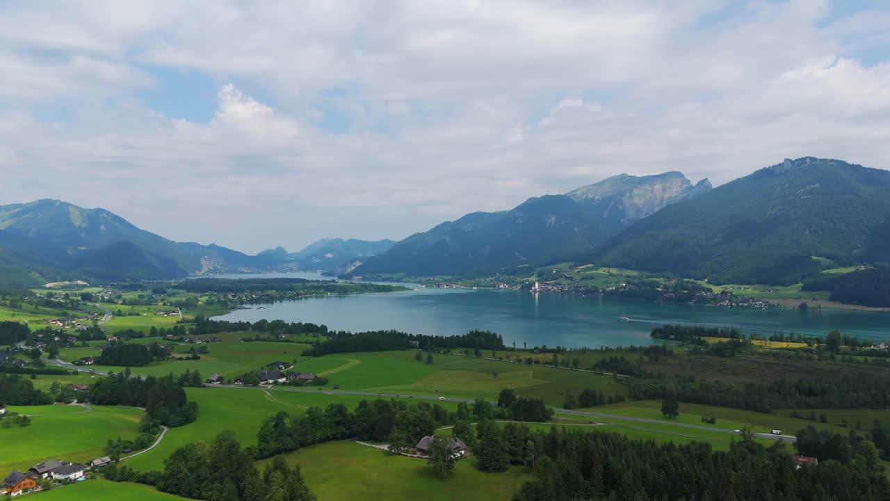 Wolfgangsee Lake on a Sunny Summer Day in the Austrian Alps
