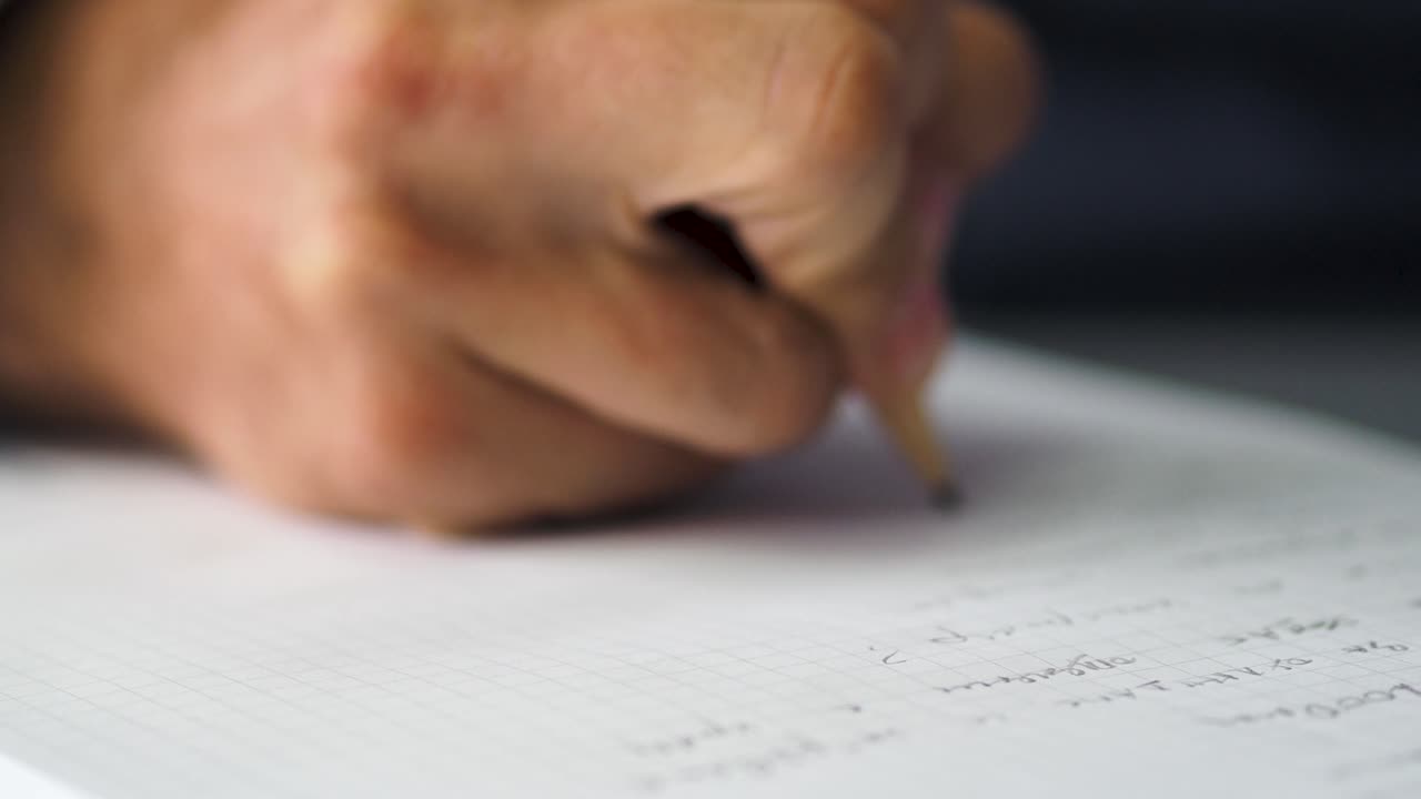 Close up shot of man hands noting something in the note book while working in the modern office