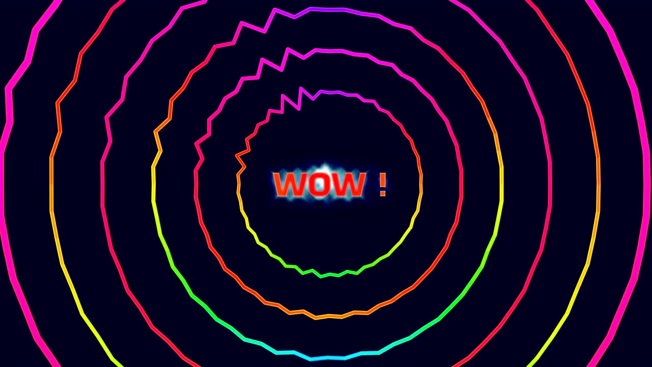 음파의 배경에 와우 (wow) 라는 박동하는 단어