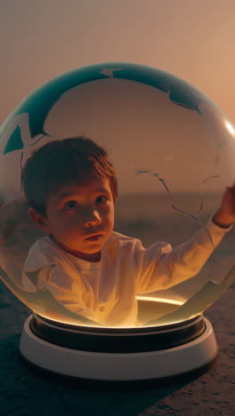 person inside crystal ball