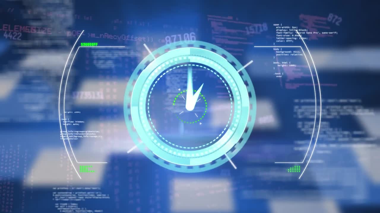Animation of clock ticking over data processing
