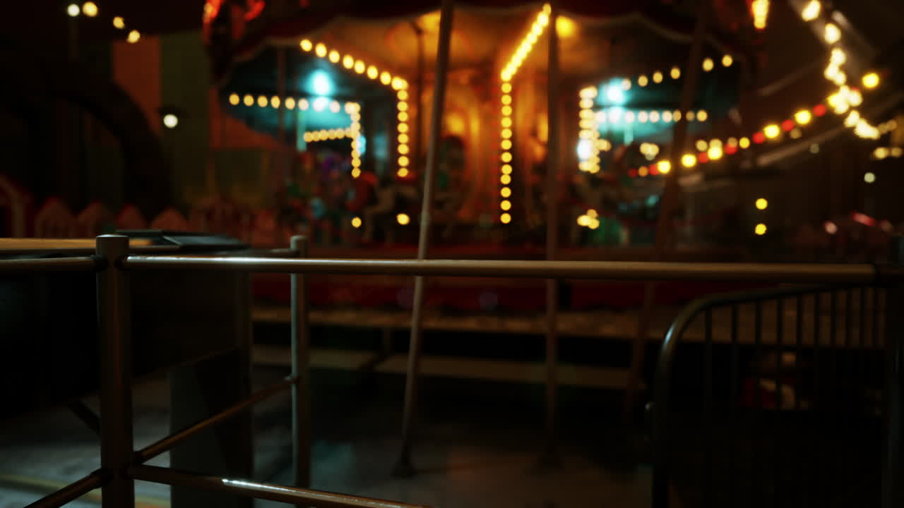 밤에 빈티지 카루셀