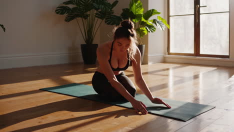 woman practicing yoga