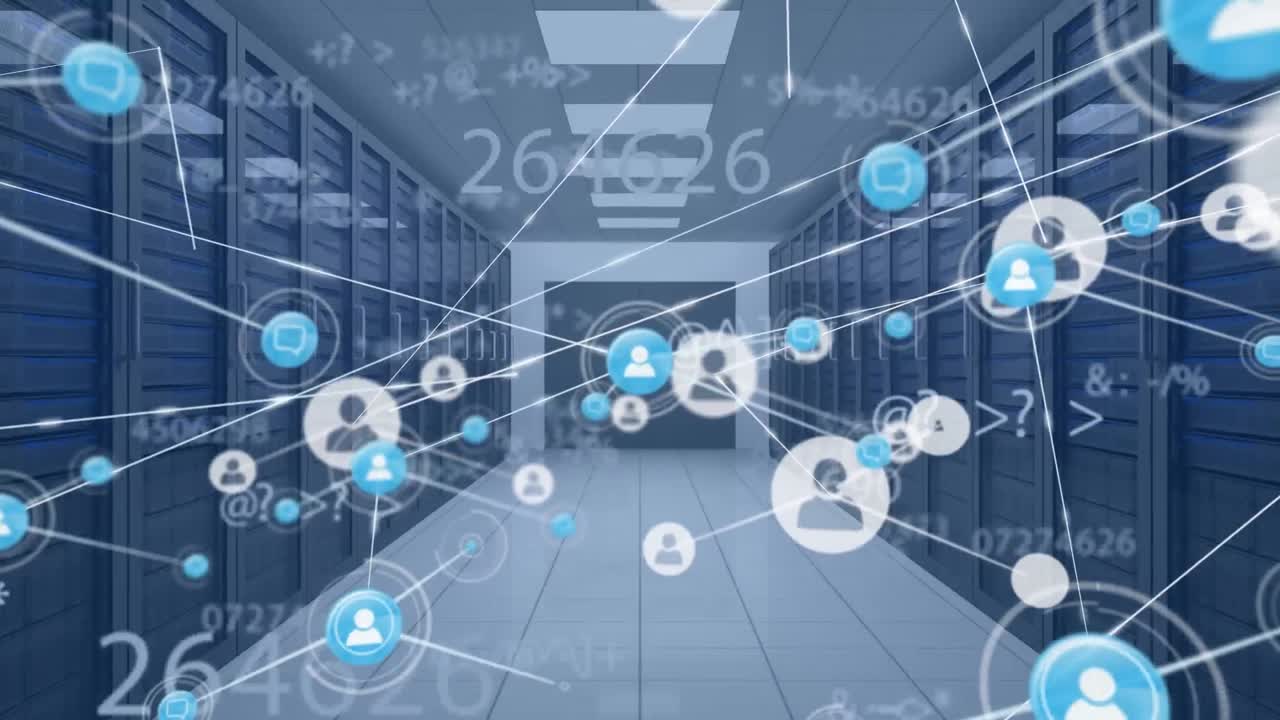 서버  ⁇ 을 통한 연결 네트워크의 애니메이션