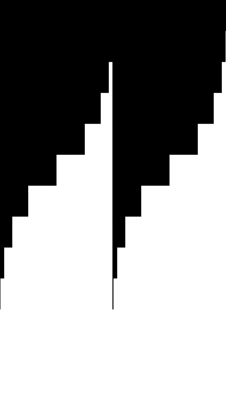 Abstract Geometric Staircase Animation in Black and White