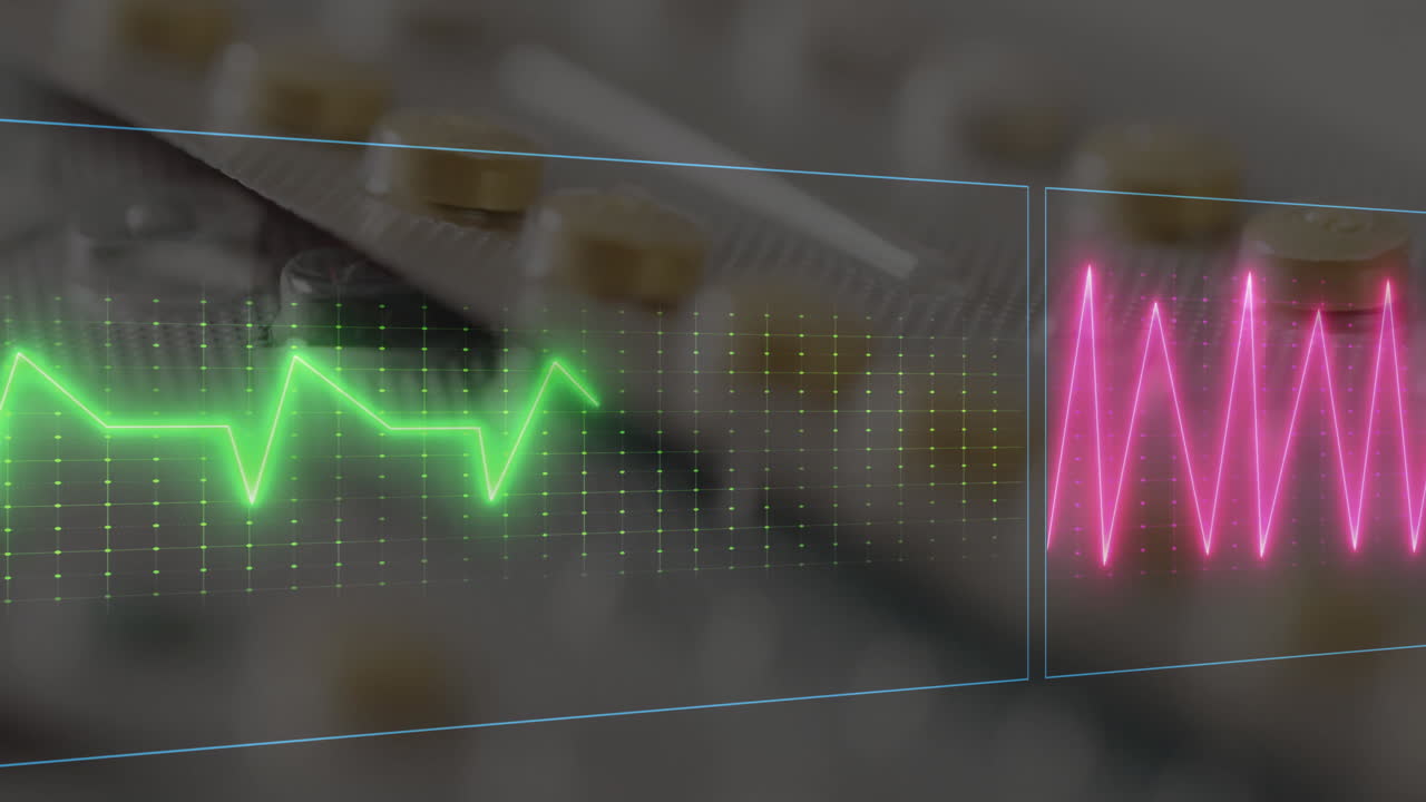심장 사진의 애니메이션을 약 위에 올려 놓습니다.