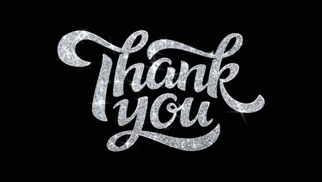 thank you - silver glitter typography