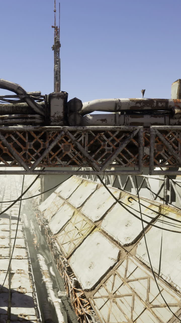 Urban construction site featuring industrial equipment and structures