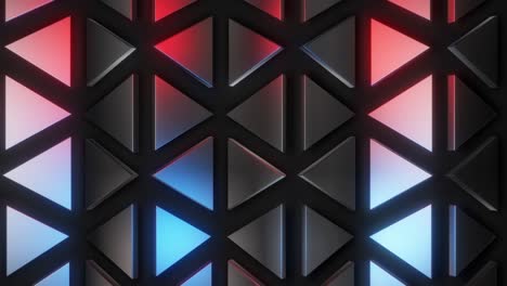 abstract geometric triangular pattern with neon lighting