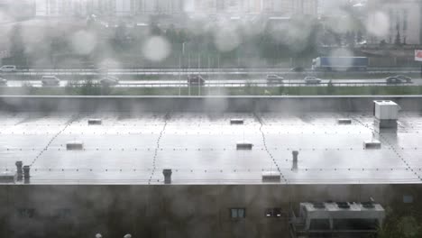 video clip glass window with raindrops