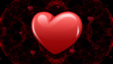 animación de corazones pulsando sobre un fondo negro