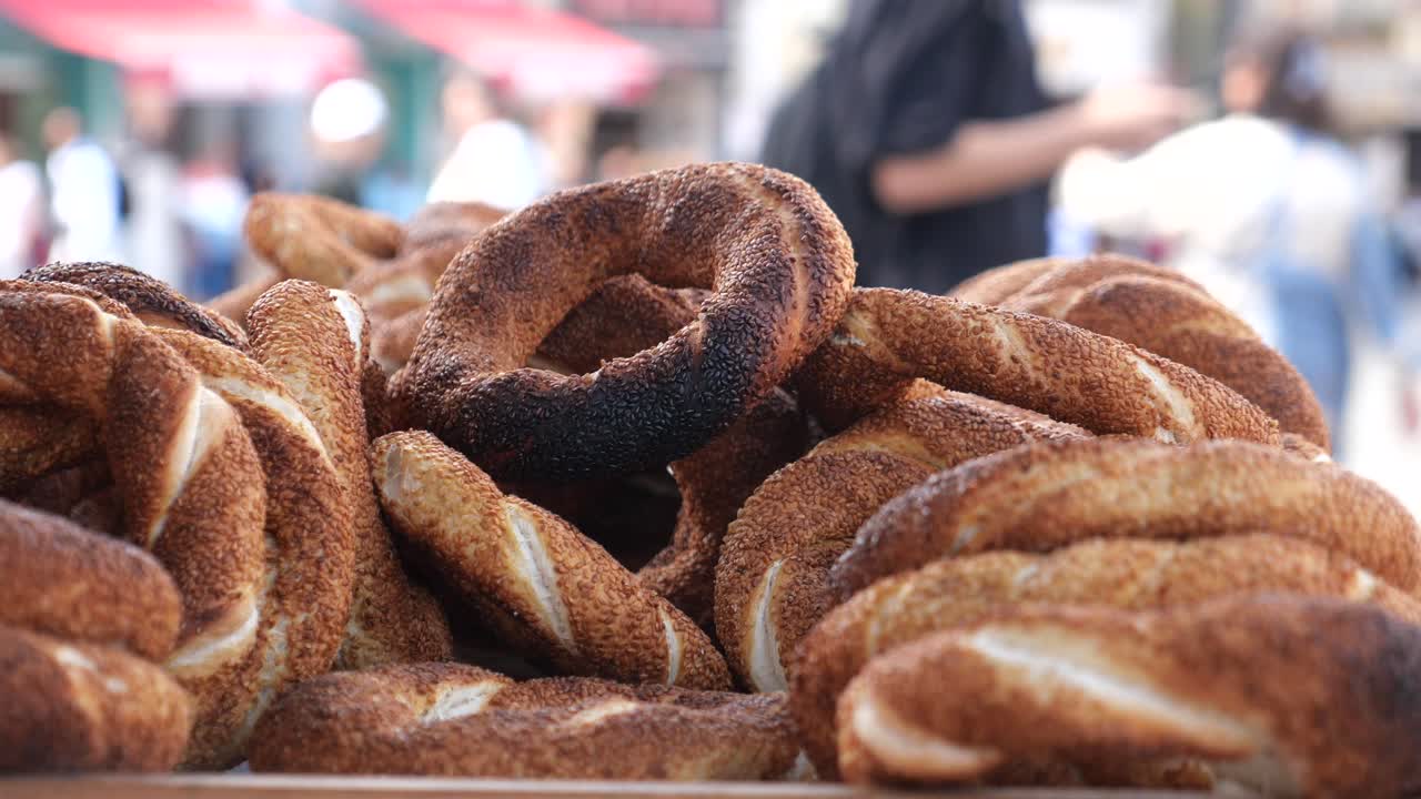 Pile of Turkish Simit Bagels