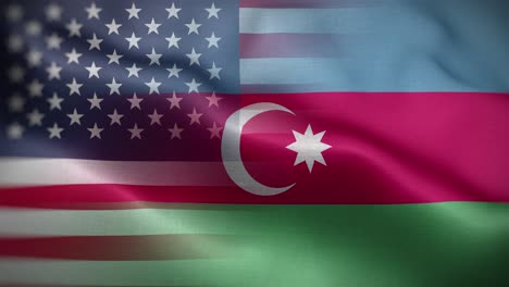 usa azerbaijan flag loop background 4k