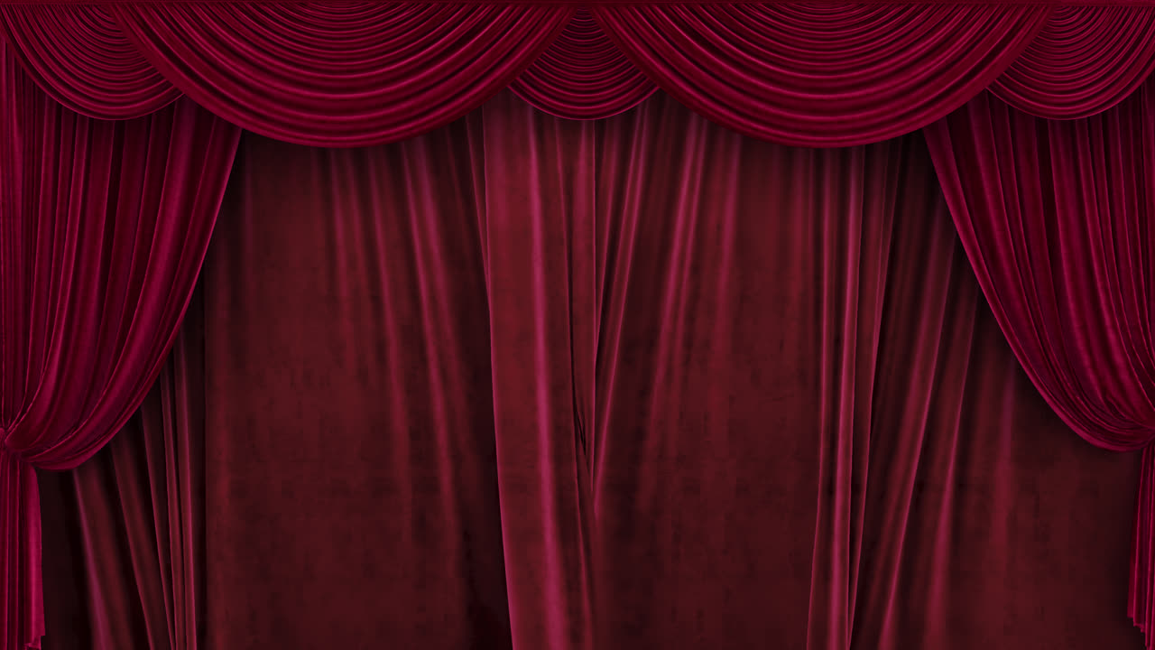 cerrando las cortinas de terciopelo rojo del teatro con el canal alfa
