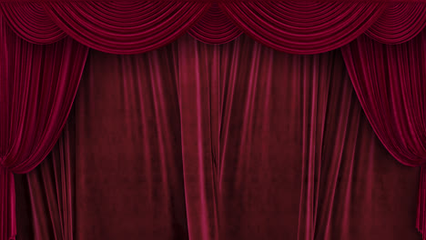 closing red velvet theatrical curtains with alpha channel