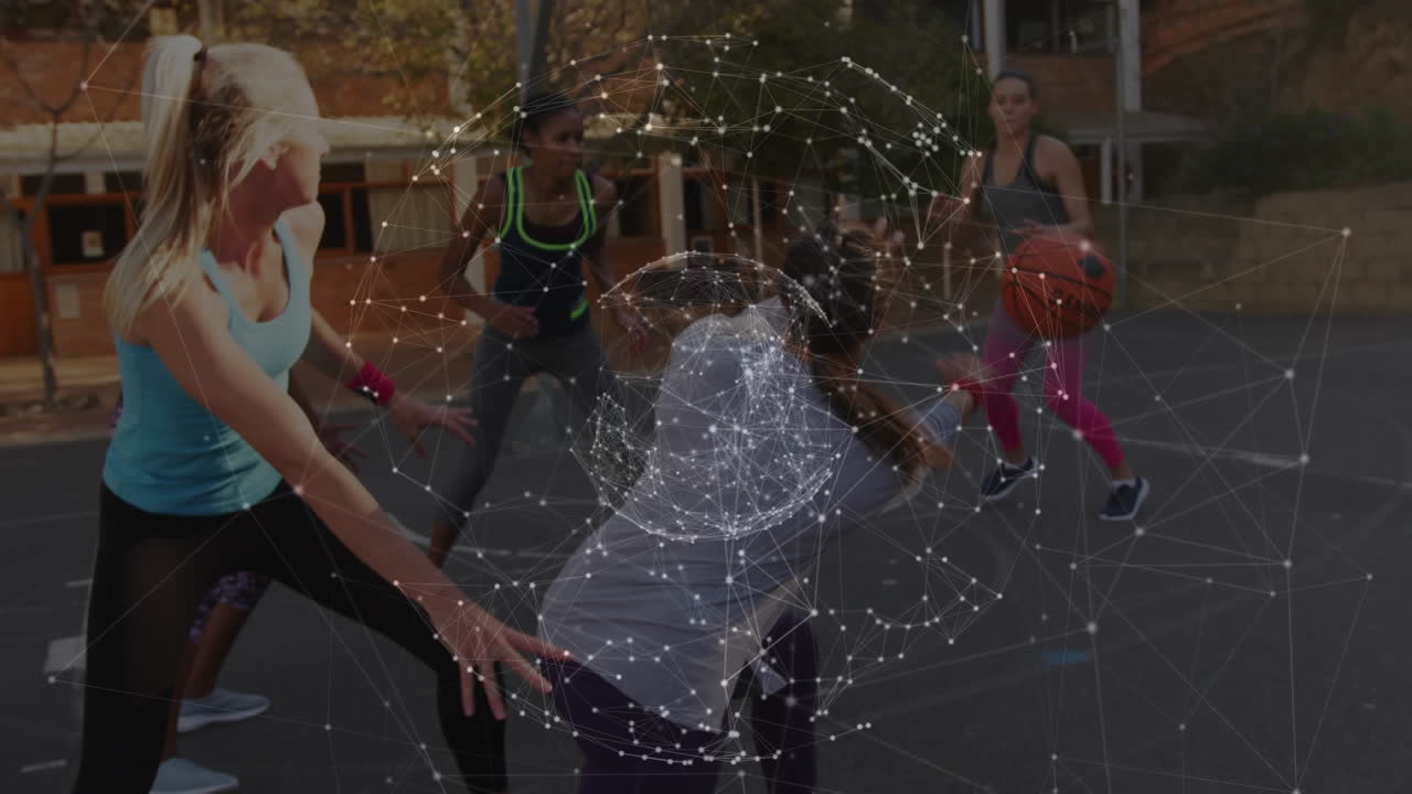 Animation of network of connections over basketball players