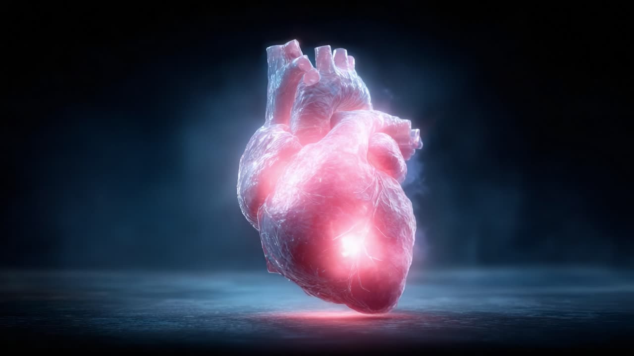 A Stunning Glimpse Into the Human Heart: A Beautifully Rendered Visual Representation Showcasing the Intricate Details and Luminous Glow of the Heart Organ