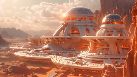 futuristic desert colony
