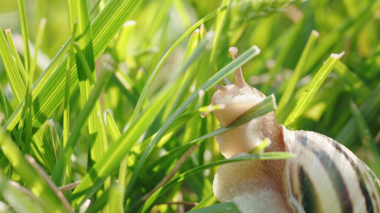 caracol en el césped