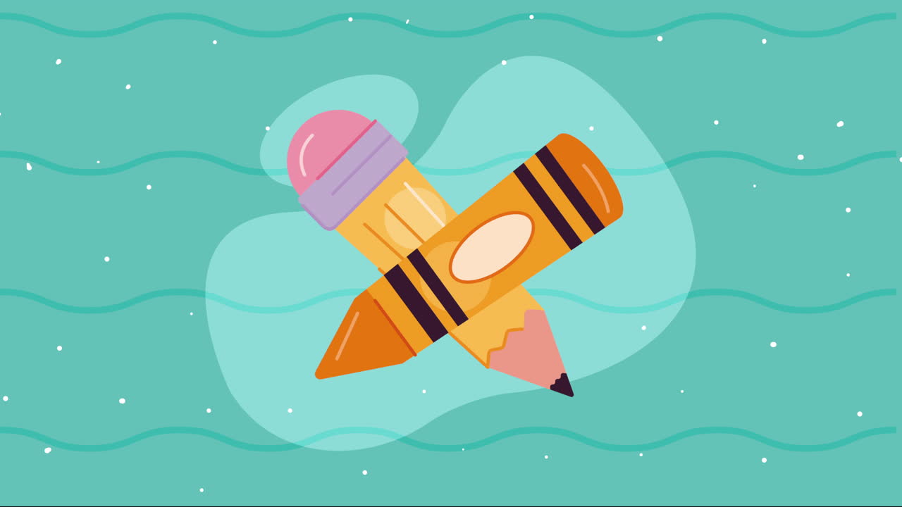 grafito de lápiz con animación de lápices de colores