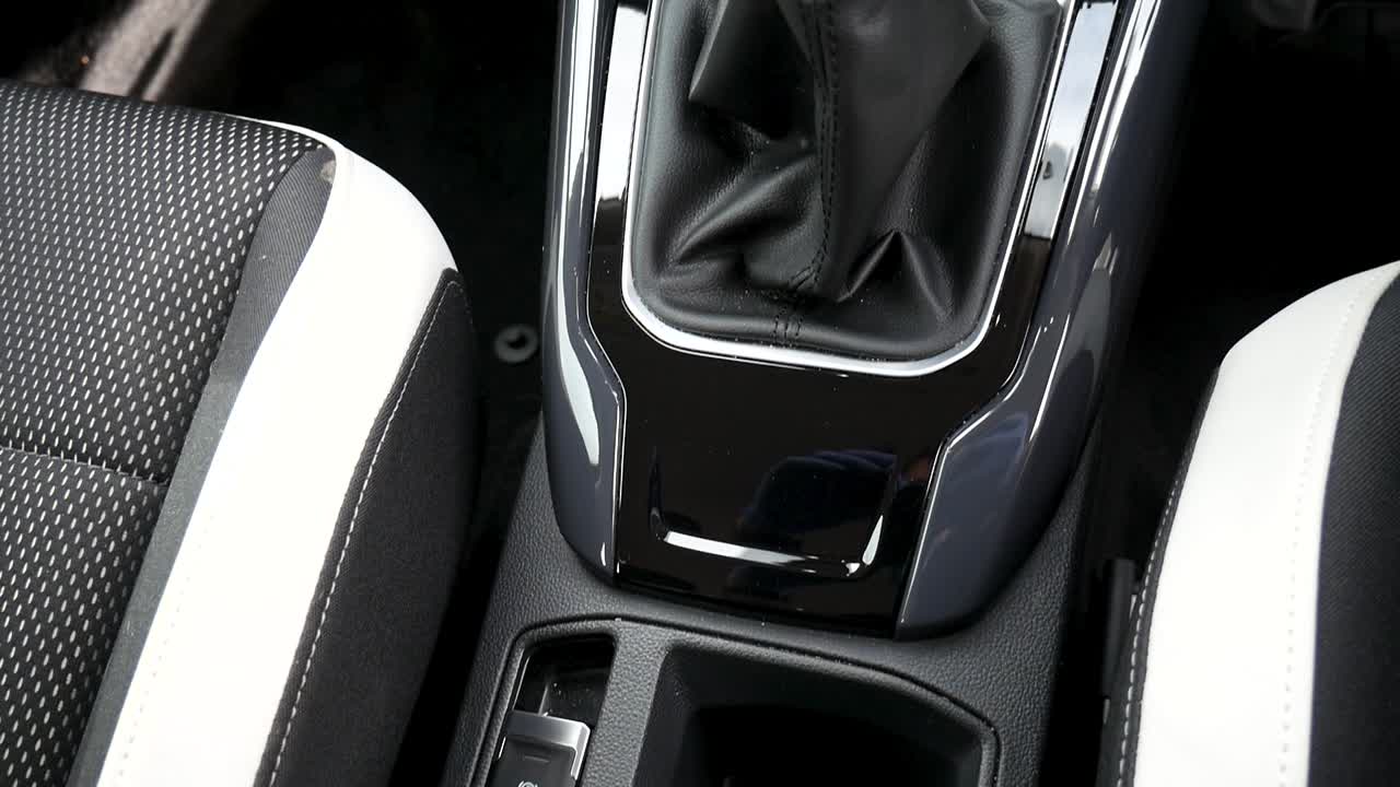 Shiny car interior dash grey