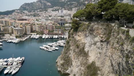 monaco harbor and cityscape view from above