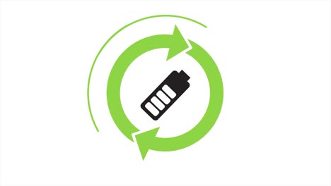 recycle icon with rotating arrows (seamless loop animation)