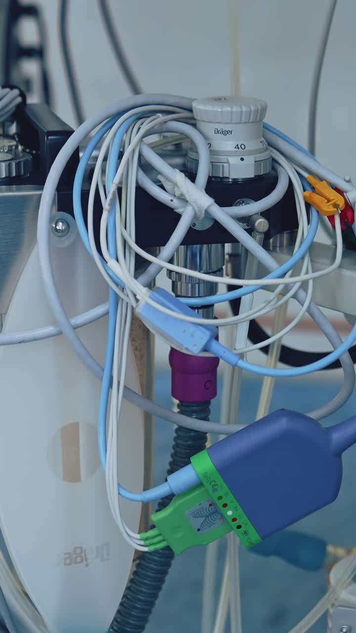 Modern equipment in operating room. Interior of operating room in modern clinic