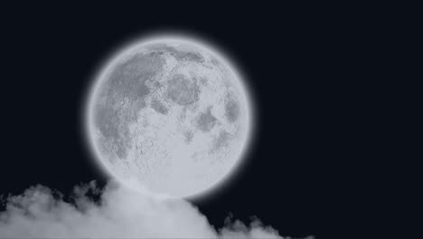 full moon and clouds