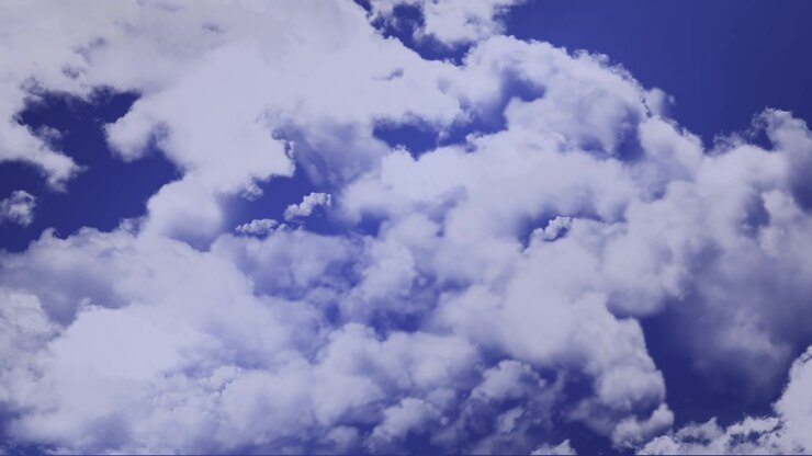 Animation of sky full of moving clouds