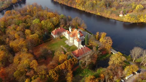 aaerial view on the beautiful palace in sweden