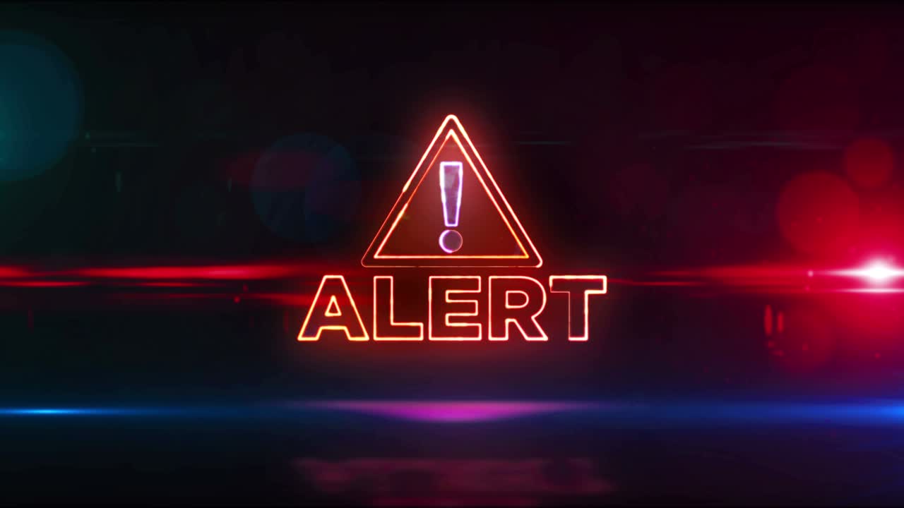 alerta de advertencia símbolo de neón animación abstracta con bucle