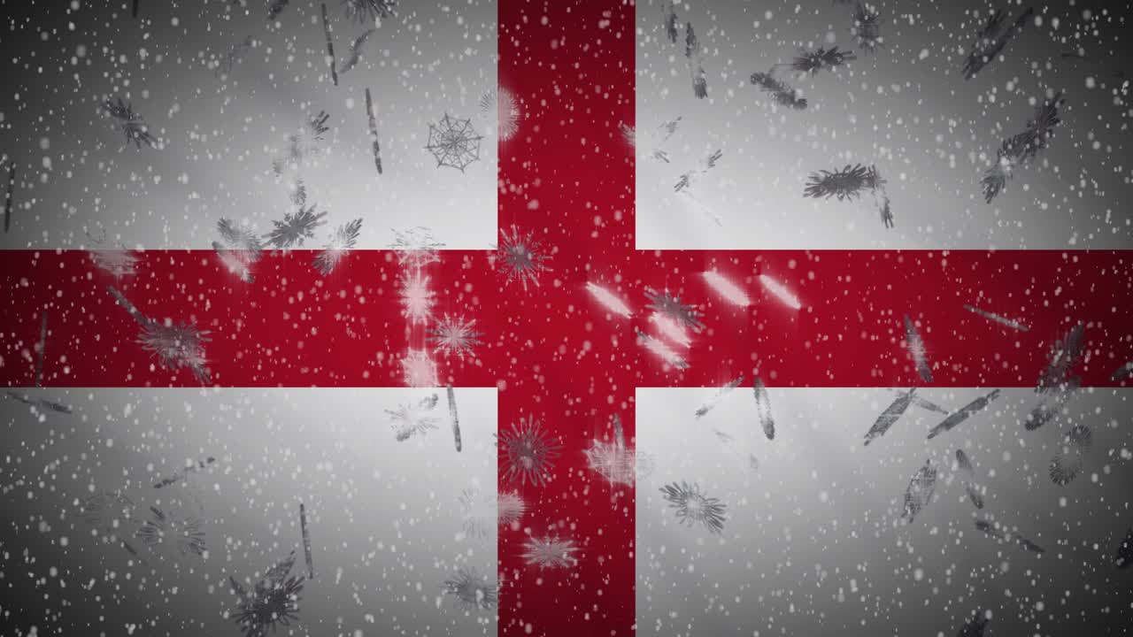 영국 발 떨어지는 눈 루프, 새해와 크리스마스 배경, 루프